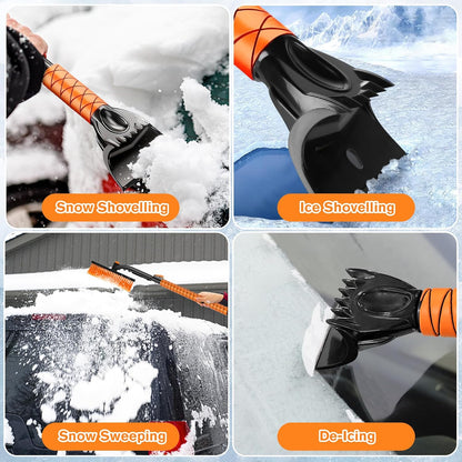 Showvigor 25" Snow Brush and Ice Scrapers for Car Windshield, 2-in-1 Detachable Design with Paint Protection, Extra Long Snow Removal Tool for Cars, Trucks, SUVs - Great for Drivers