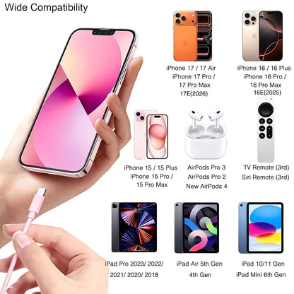 Car Carplay Cable for iPhone 17/16/15, USB A to USB C Cable Compatible for iPhone 17/16,17Air, 17/16/15 Pro Max,17E/16E/Plus, iPad 10th/11 Gen,iPad Pro 12.9,Air 5th/4th Charger Cord,Car Charging Cable