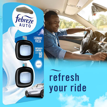 Febreze Car Vent Clips Air Freshener Smoke Odor Eliminator, Citrus Scent 2 Pack
