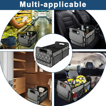 Deosk Car Trunk Organizer for SUV, Car Organizers and Storage with Reinforced Handles, Car Accessories for Women/Men 50LWaterproof Polyester Trunk Organizer, Black