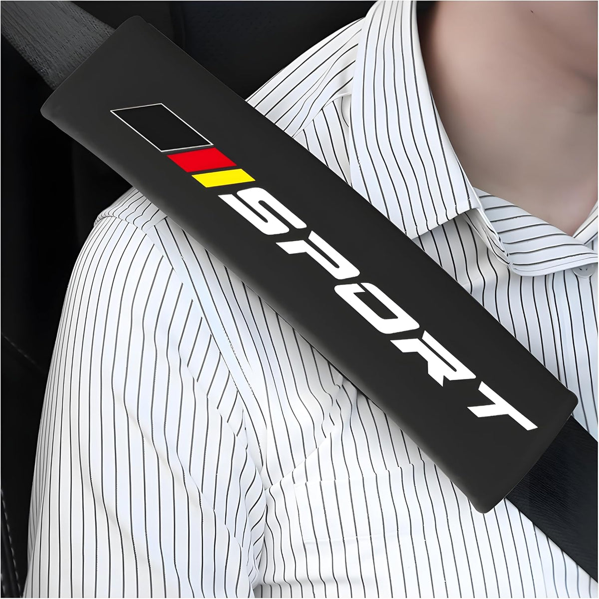 Mandark Car Seat Belt Pad, Vehicle Seatbelt Shoulder Strap Cover for More Comfortable Driving, Auto Interior Safety Belt Protection Cushion Accessories, Universal for SUV, Truck, RV (Black)