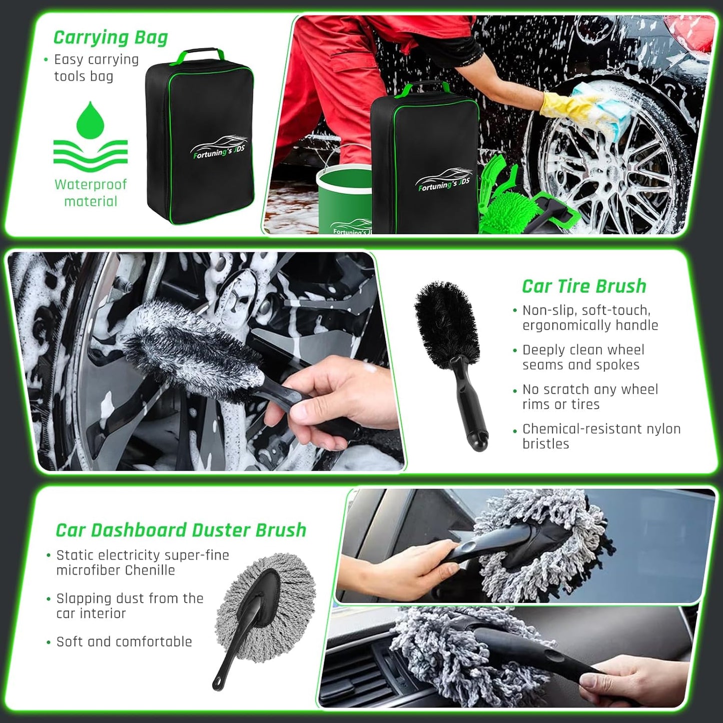 47PCS Car Detailing Kit Interior Cleaner, Car Cleaning Kit, Car Vacuum Car Interior Detailing Kit, Car Wash Kit with Bucket Auto Detailing Brush Set Car Accessories for Motorcycle, Cars, Bikes, Wheels