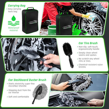 47PCS Car Detailing Kit Interior Cleaner, Car Cleaning Kit, Car Vacuum Car Interior Detailing Kit, Car Wash Kit with Bucket Auto Detailing Brush Set Car Accessories for Motorcycle, Cars, Bikes, Wheels