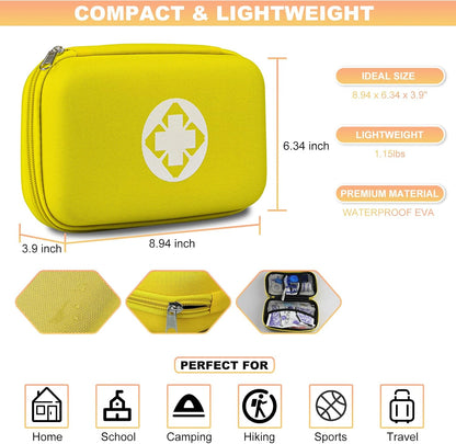 276PCS First Aid Kit Home Car Camping Hiking Emergency Supplies Small Compact Lovely Bag for School Outdoor, Basic Outdoor Essentials Survival Kit for Travel AMORNING