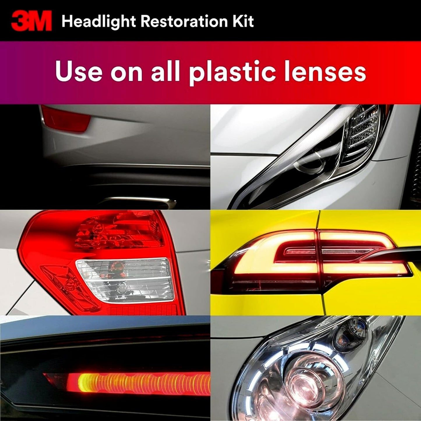 3M Auto Restore and Protect Headlight Restoration Kit, Use On Plastic Lenses, Headlights, Taillight, Fog Lights and More, Includes Sanding Discs, Headlight Clear Coat Wipes, Foam Pad and Glove (39194)