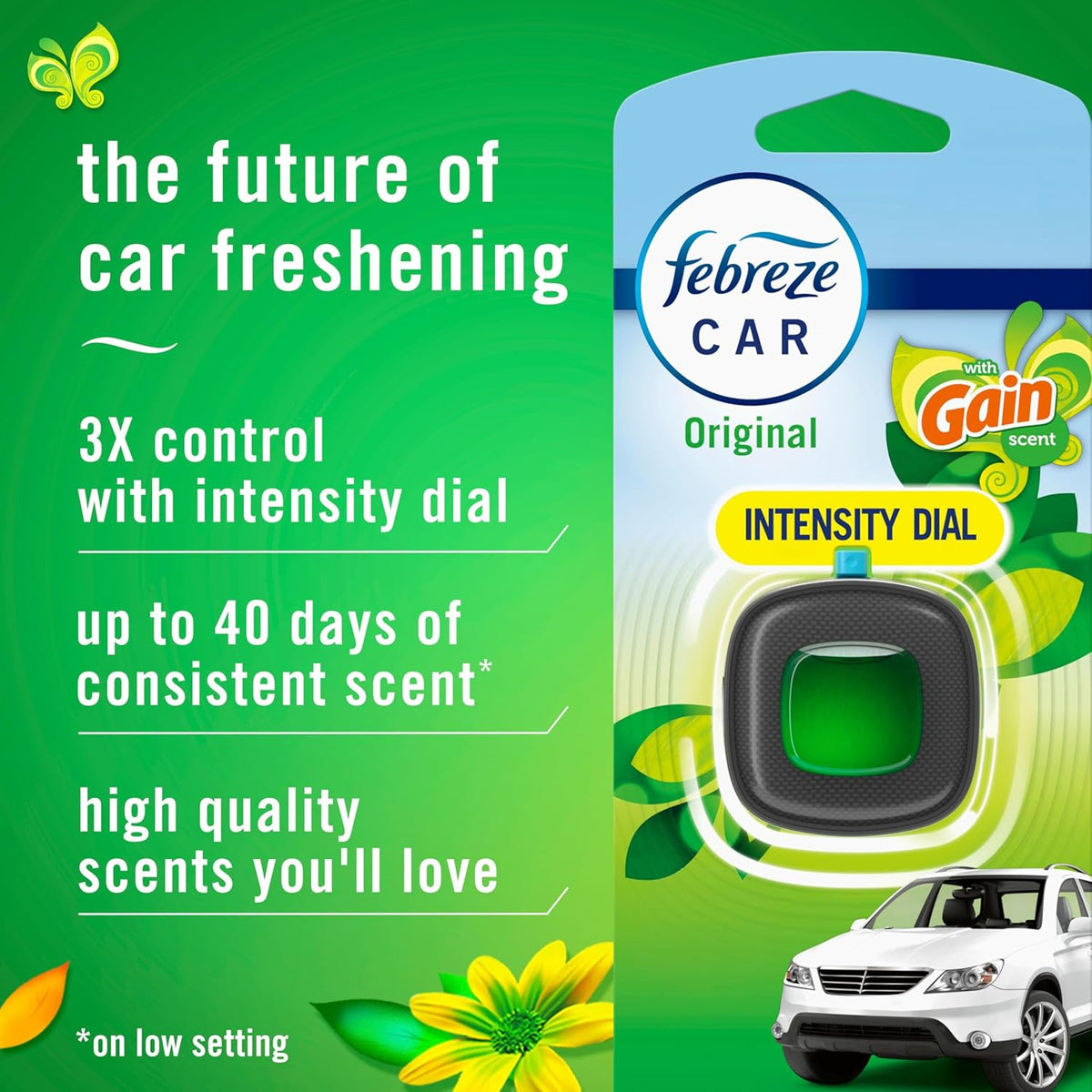 Febreze Car Air Freshener, Odor-Fighting Automotive Vent Clip, Scented Car Accessories, Long Lasting for Strong Odors, Hawaiian Aloha Scent, 4 Count