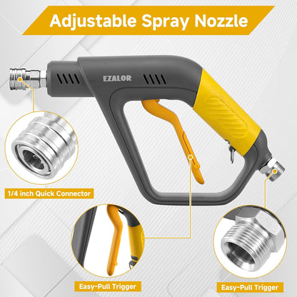 Pressure Washer Foam Cannon Gun Kit with Dual Connector Accessory, Foam Blaster for Car Washing, Double Tip Attachment & 5 Nozzle Tips, 1/4" Quick Connect, 4000 PSI