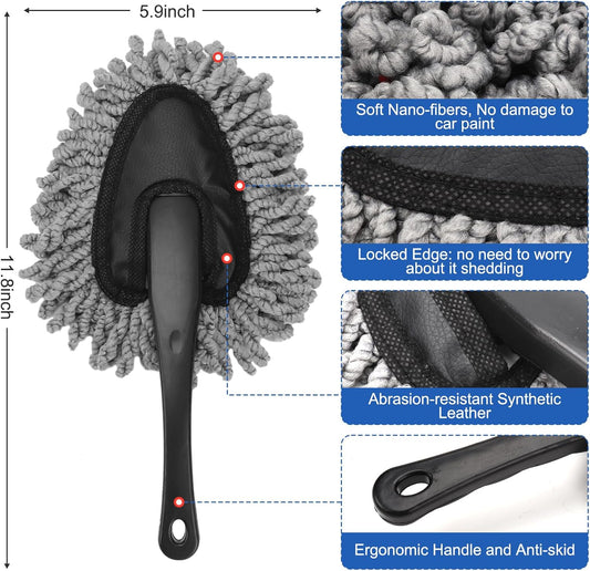 Car Interior Duster Detailing Brush Set Cleaning Gel Kit, Soft Microfiber Towels Dash Vent Dusting Car Slime Putty Detailing Brushes Accessories Tools for Car Decoration Auto Truck SUV RV