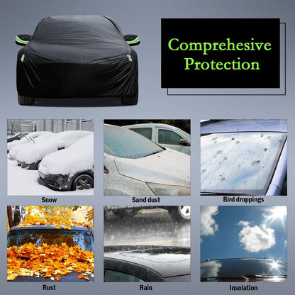 Car Cover Custom Fit for Toyota Corolla 2000-2025, Honda Civic 1991-2025, Waterproof All Weather Full Exterior Cover Rain Sun Protector Car Cover with Door Zipper