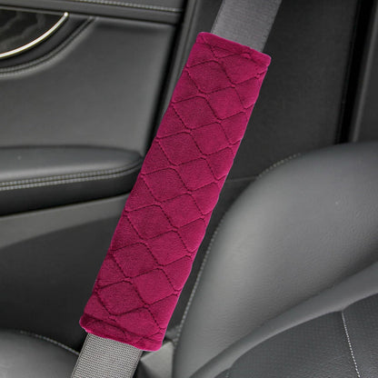 Amooca Soft Auto Seat Belt Cover Seatbelt Shoulder Pad 2 PCS for a More Comfortable Driving Compatible with All Cars and Backpack Black