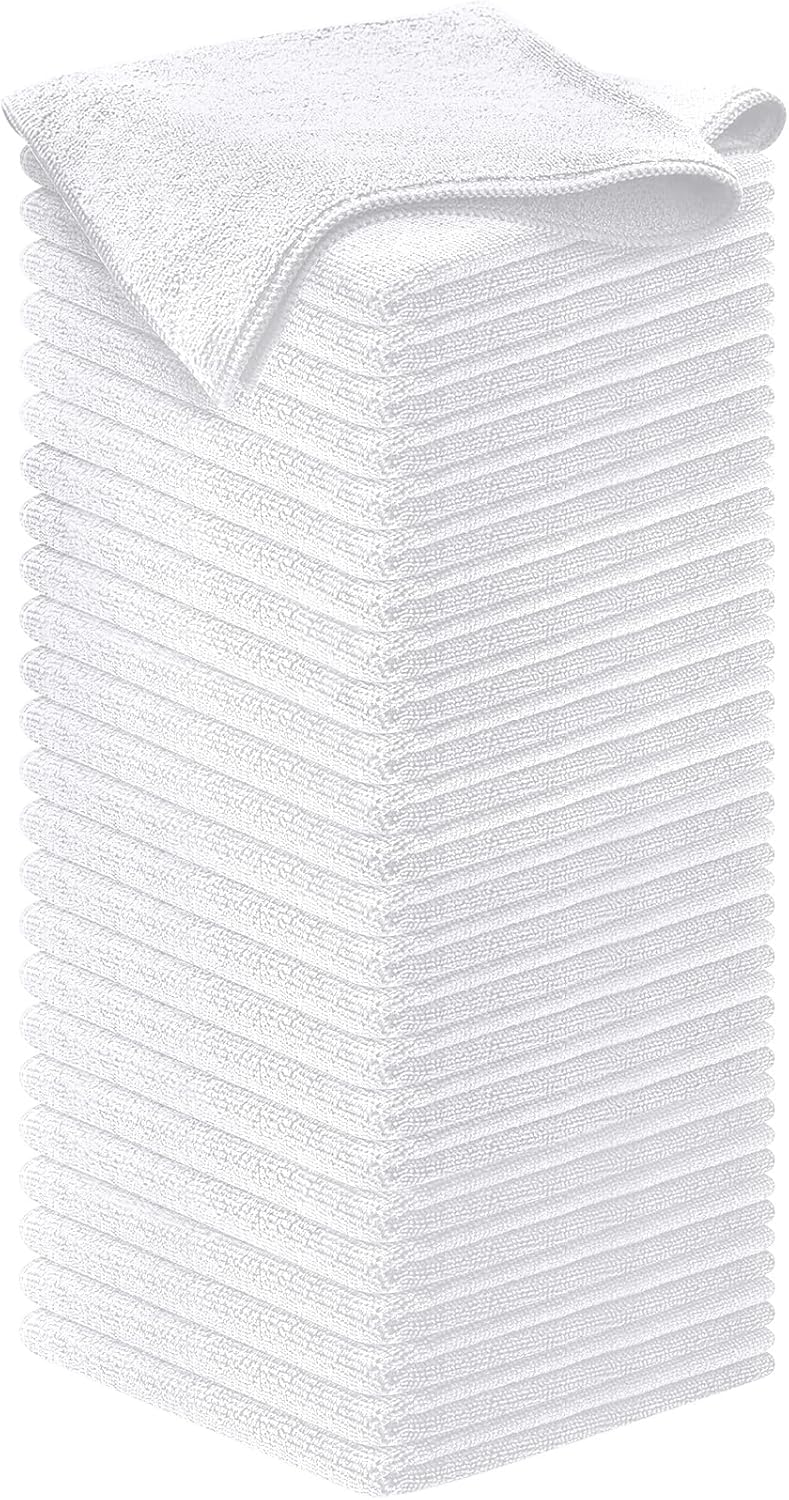 USANOOKS Microfiber Cleaning Cloth Grey - 12 Pcs (12.5"x12.5") - High Performance - 1200 Washes, Ultra Absorbent Microfiber Towel Weave Grime & Liquid for Streak-Free Mirror Shine - Car Washing Cloth