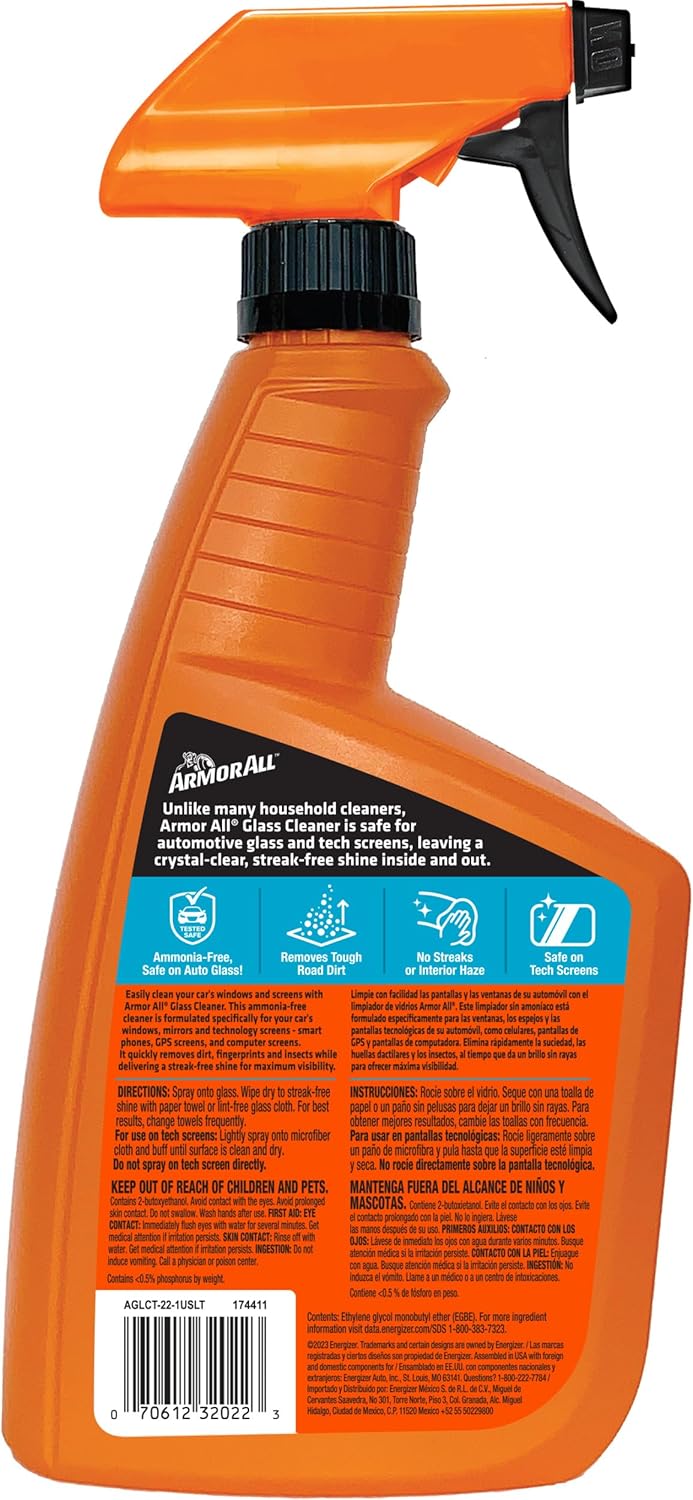 Armor All Liquid Auto Glass Cleaner, Glass Cleaners for Cars, Trucks, 22 Fl Oz Each