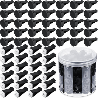 100 Pcs Metal Car Air Vent Clips with Plastic Slot Head Auto Freshener Clips Perfume Clip Replacement Air Conditioner Outlet Clips for Office Home, Black, 40 x 24 mm