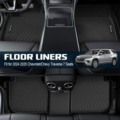 Floor Mats & Cargo Liner & Backrest Mat for 2024 2025 2026 Chevrolet/Chevy Trax All Weather Protection TPE Rubber Full Set Automotive Floor Liners Accessories, Odorless Anti-Slip, Black