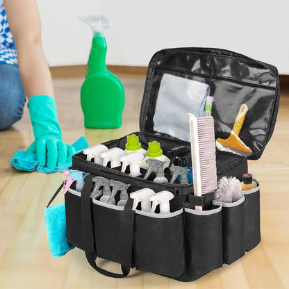 HODRANT Extra-Large Detailing Bag with Waterproof EVA Hard Bottom, Auto Detail Supplies Organizer for Polisher, Bottles & Detailing Kit, Car Care Tools Tote with Lid & Shoulder Strap, Patent Design