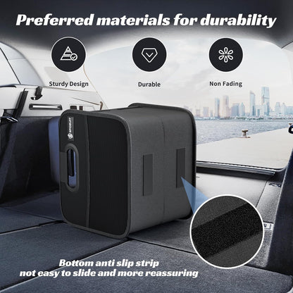 Sposuit Trunk Organizer for Car - 70L Collapsible Car Storage with 11 Pockets & Reinforced Handles, SUV Trunk Organizers for Grocery Cargo(Black)
