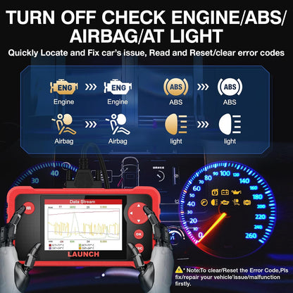 LAUNCH CRP123 V3.0 Elite OBD2 Scanner-2026 New Model Engine/ABS/SRS/Transmission Diagnostic Scan Tool SRS Airbag Code Reader,3 Reset Oil Service/Throttle Relearn/SAS Reset,No Subscription Required