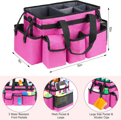 Cleaning Caddy,Cleaning Bag for Housekeepers,Cleaning Supplies Organizer with Handle,Black