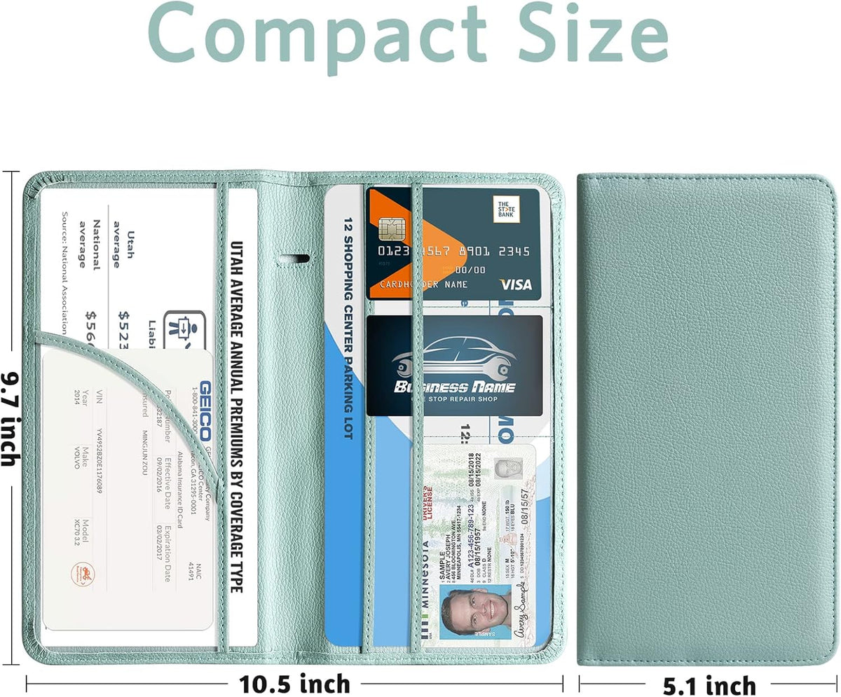 CoBak Car Registration and Insurance Holder - Vehicle Glove Box Car Organizer,Auto Truck Comparment Accessories Case with Magnetic Closure for Driver License,Cards - Colors B