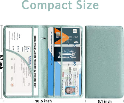 CoBak Car Registration and Insurance Holder - Vehicle Glove Box Car Organizer,Auto Truck Comparment Accessories Case with Magnetic Closure for Driver License,Cards - Colors B