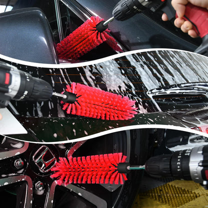 Drill Brush for Car Wheel and Bottle, Highly Dense and Durable Car Cleaning Brush for Wheels, Rims, Engines, Exhaust, Bottle