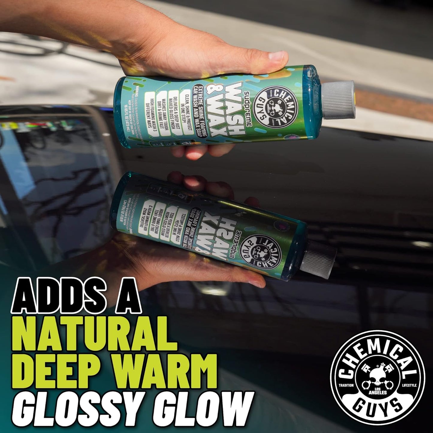 Chemical Guys Sudpreme Wash & Wax 128 oz High Suds Foaming Car Wash Soap with Carnauba Wax Shine, Deep Gloss Finish & Surface Protection Safe for Paint, Chrome & Plastic
