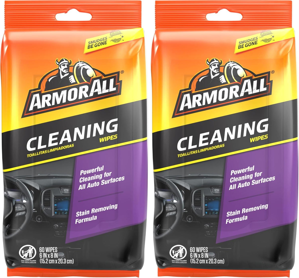 Armor All Car Interior Cleaner Wipes, Interior Cleaning Wipes for Cars, Trucks, Motorcycles, 60 Each