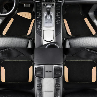 CAR PASS Waterproof Universal Car Floor Mats, Leopard Print Car Mats Fit for SUV,Vans,sedans, Trucks,Set of 4pcs Car Carpet with Driver Heel Pad and Nibs Backing, Leopard Car Accessories Gray Leopard