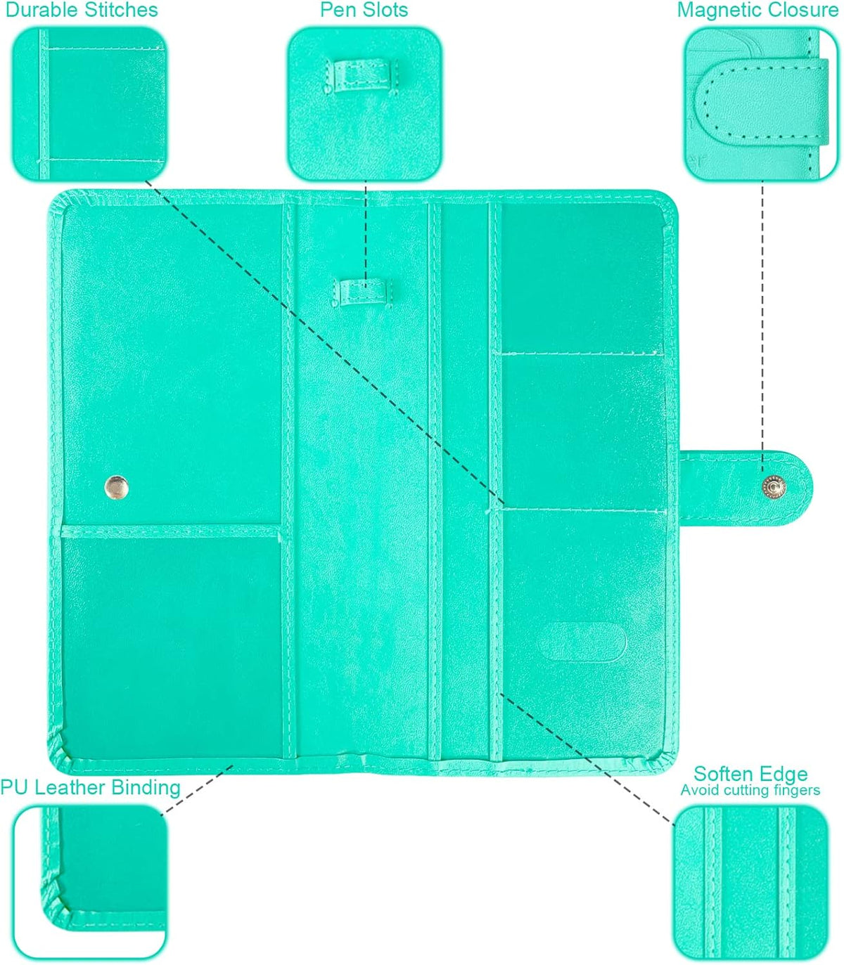 Car Registration and Insurance Card Holder with Magnetic Closure, Leather Vehicle Glove Box Automobile Documents Paperwork Wallet Case Organizer for ID, Driver's License, Key Contact Information Cards