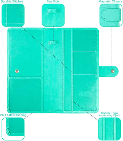 Car Registration and Insurance Card Holder with Magnetic Closure, Leather Vehicle Glove Box Automobile Documents Paperwork Wallet Case Organizer for ID, Driver's License, Key Contact Information Cards