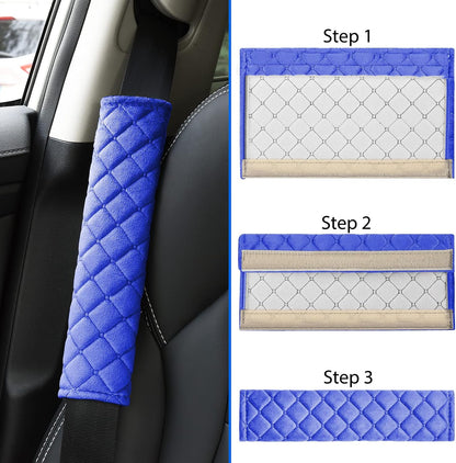 Universal Car Seat Belt Pads Cover,Seat Belt Shoulder Strap Covers Harness Pad for Car/Bag,Soft Comfort Helps Protect You Neck and Shoulder from The Seat Belt Rubbing(2-Pack)