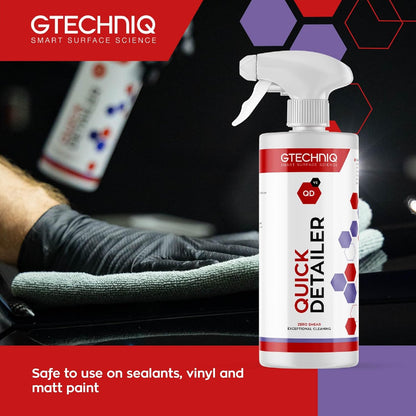Gtechniq Quick Detailer Spray Car Polish, 17 fl oz | Removes Fingerprints and Watermarks, Enhances Protection and Shine, Easy to Apply and Long-Lasting Results
