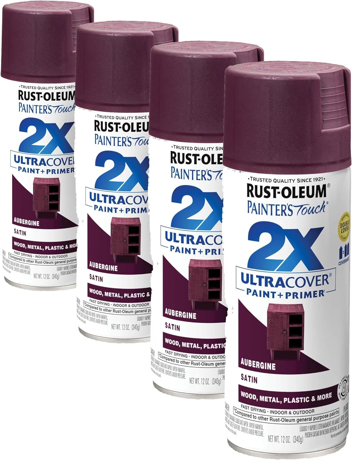 Rust-Oleum 334029 Painter's Touch 2X Ultra Cover Spray Paint, 12 oz, Gloss Clear - Colors E