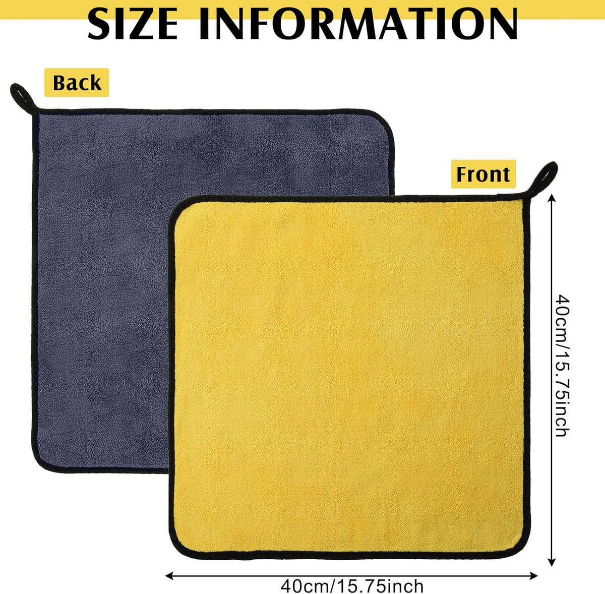 Nuenen 20 Pcs Microfiber Car Drying Towels Microfiber Cleaning Cloth 800 GSM Thick Plush Cleaning Dusting Cloth Auto Detailing Absorbent Towels Rags for Car Household Kitchen Window(Grey and Yellow)