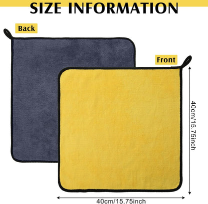 Nuenen 20 Pcs Microfiber Car Drying Towels Microfiber Cleaning Cloth 800 GSM Thick Plush Cleaning Dusting Cloth Auto Detailing Absorbent Towels Rags for Car Household Kitchen Window(Grey and Yellow)
