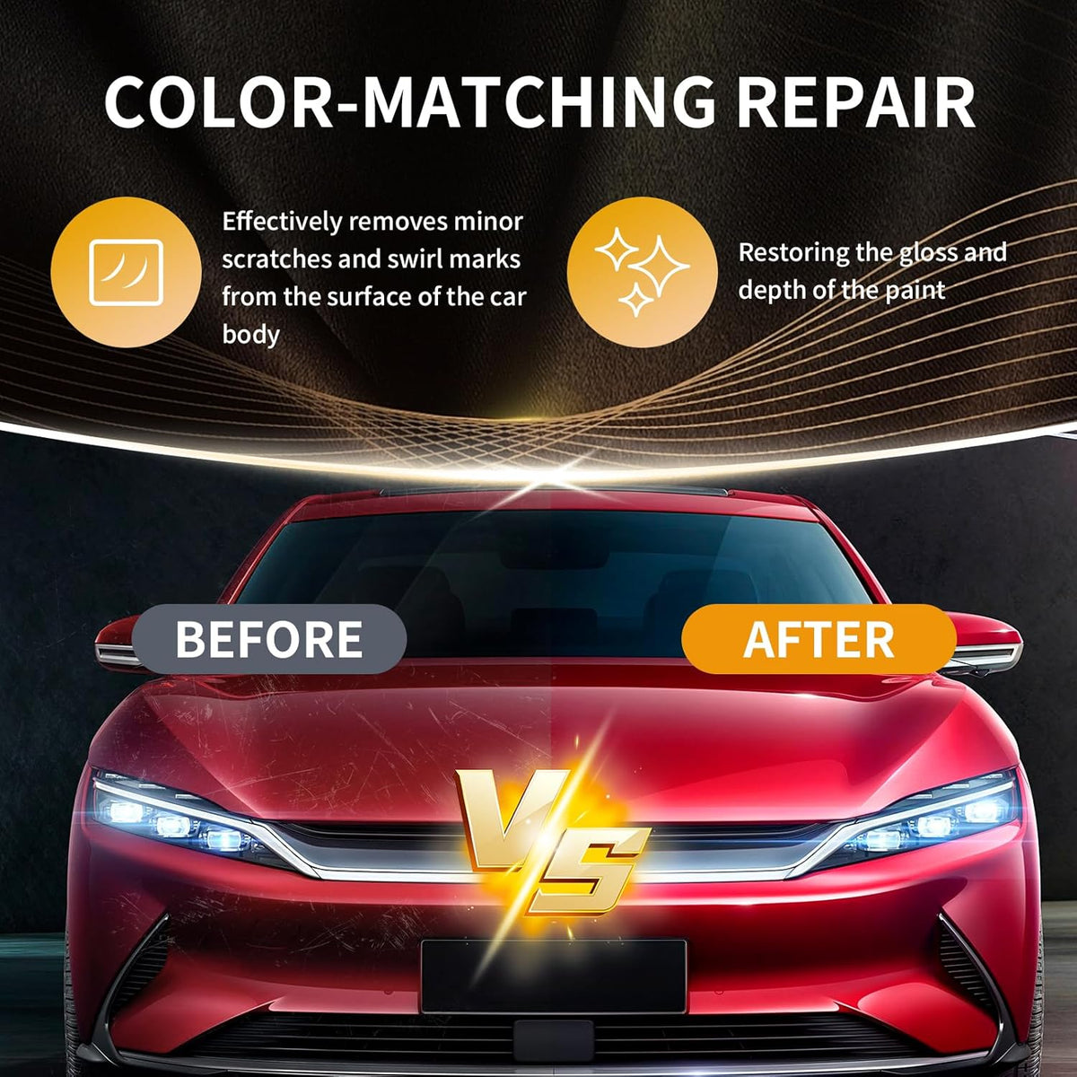 Car Scratch Remover Wax & Rubbing Compound for Vehicles Paint Scratch Repair for Light Scratches, Swirl Marks & Scuffs Complete Kit for All Paint Colors with Polishing Pad & Towel 4.2oz