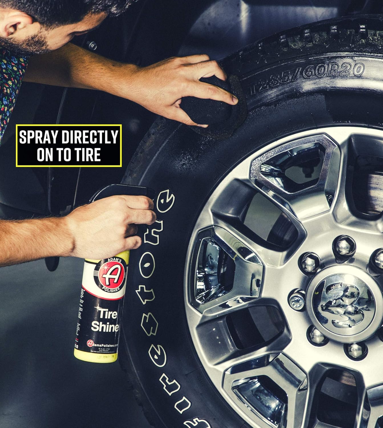 Adam's Tire Shine 16oz - Tire Dressing Spray with Added SIO2 for Rubber Protection, Gives A Glossy Wet Look & No Sling