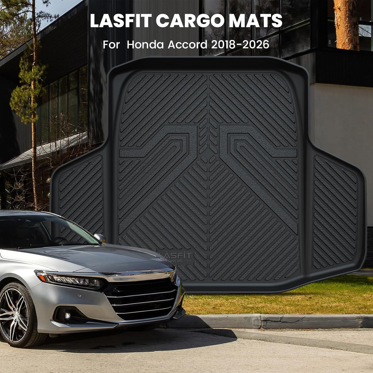 LASFIT Full Set Floor Mats for Honda CR-V 2026 2025 2024 2023 (Gasoline & Hybrid & e:FCEV), All Weather TPE Custom Fit Floor Liners 1st & 2nd Row & Seat Back Mat & Cargo Mat (Upper Position)