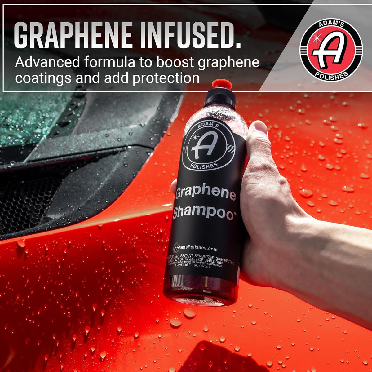 Adam's Polishes Graphene Shampoo - Ceramic Coating Infused Car Wash Soap - Powerful Cleaner & Protection - pH Neutral, High Suds For Foam Cannon, Foam Gun, Or Detailing Bucket (2 Pack)