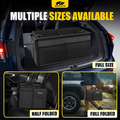 MIKKUPPA Car Trunk Organizer - 65L Collapsible Trunk Organizer with Lid, Sturdy Car Storage for SUV Auto Truck Van with Adjustable Straps and Non Slip Bottom (Black)