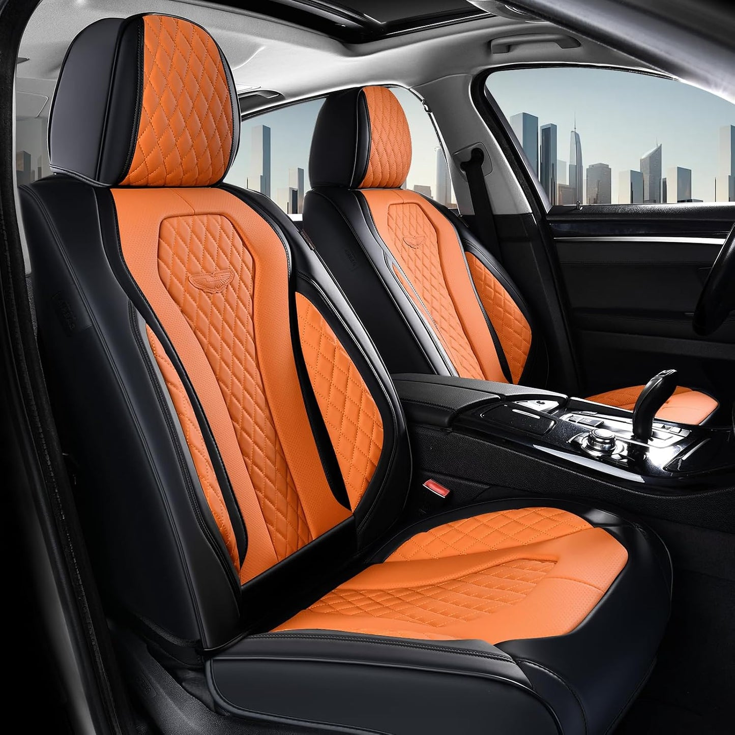 Coverado Seat Covers, Car Seat Covers Full Set, Black Car Seat Cover, Car Seat Covers Front Seats Back Seat Cover, Waterproof Car Seat Cushion, Leather Seat Covers Seat Protector Fit for Most Cars
