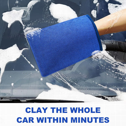 Clay Mitt Auto Detailing 4 Pack, Fine Grade Microfiber Car Clay Bar Mitt, DIY Detail Tool & Kit Car Detailing Alternative (Blue)