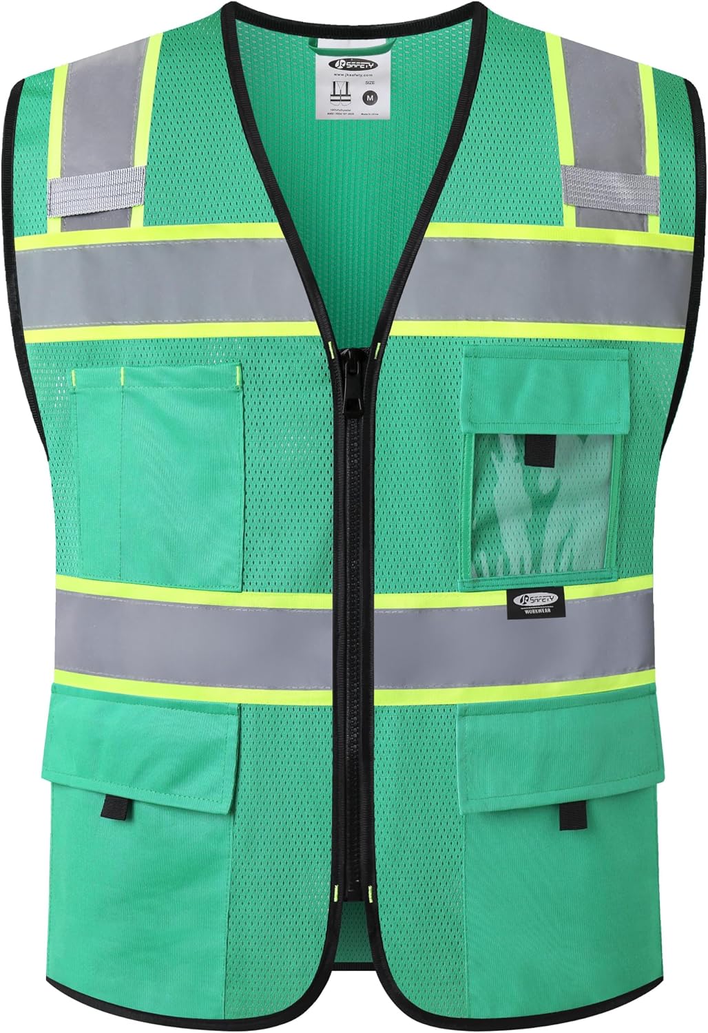 JKSafety Safety Vest for Men Women Hi Vis Relfective Vest with Pockets High Visibility Meet ANSI Standard