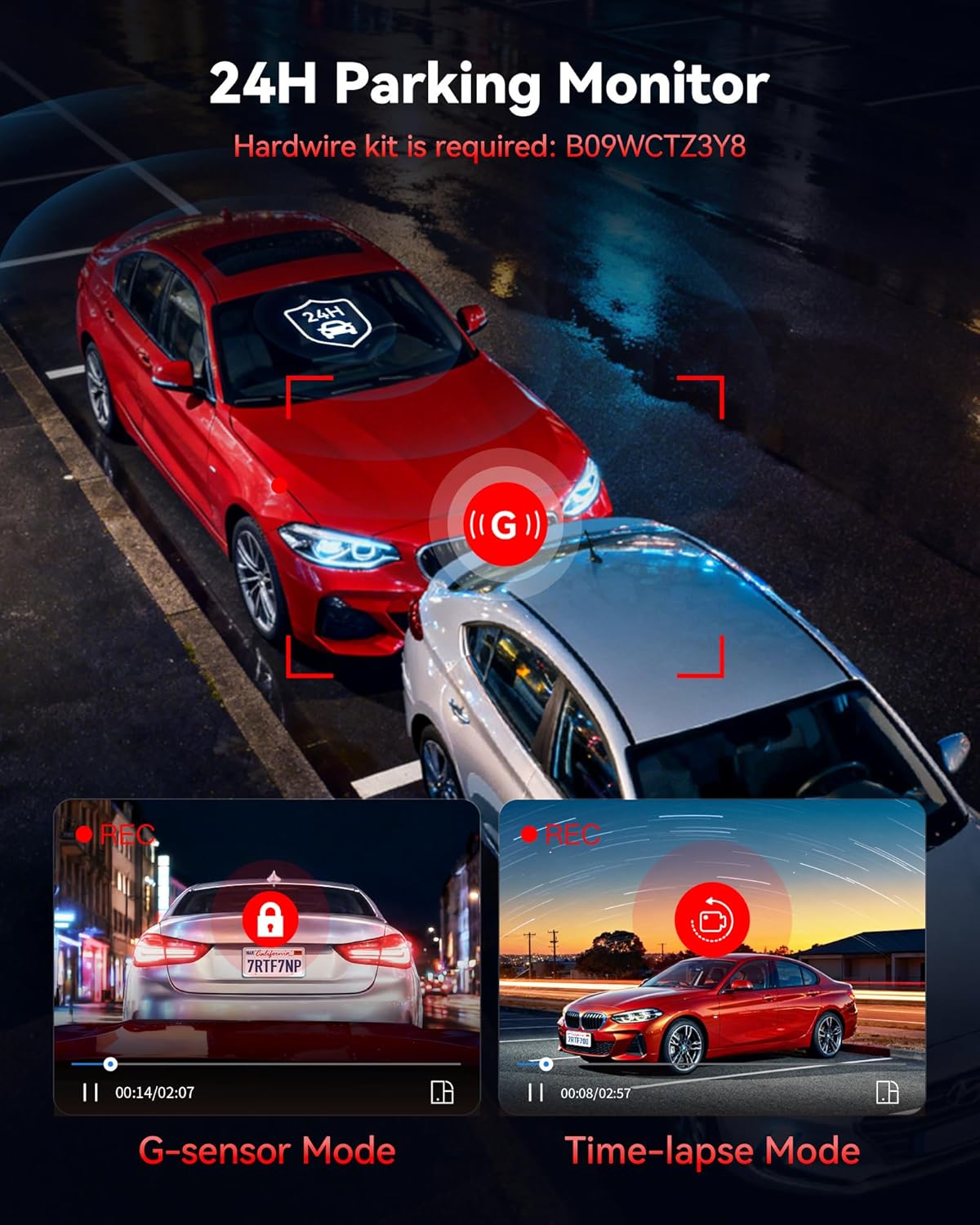 REDTIGER 4K Dash Cam Front Rear, STARVIS 2 Sensor, Free Card Included, 5.8GHz WiFi-20MB/s Fast Download, Dash Camera for Cars with GPS, WDR Night Vision, 170°Wide Angle, 24H Parking Mode(F7NP)