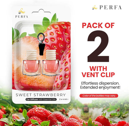 Fresh Linen Car Air Freshener | Hanging Car Freshener with Vent Clip | Long Lasting Fragrance, Slow-Release Aroma Technology, Adjustable Scent Intensity | Scented Interior Accessories by Perfa