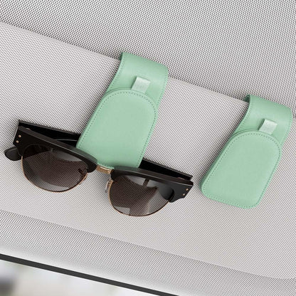 Sotfamily Sunglass Holder for Car Visor, Suede Cloth Magnetic Sunglass Organizer for Car Accessories, 2 Packs, Black