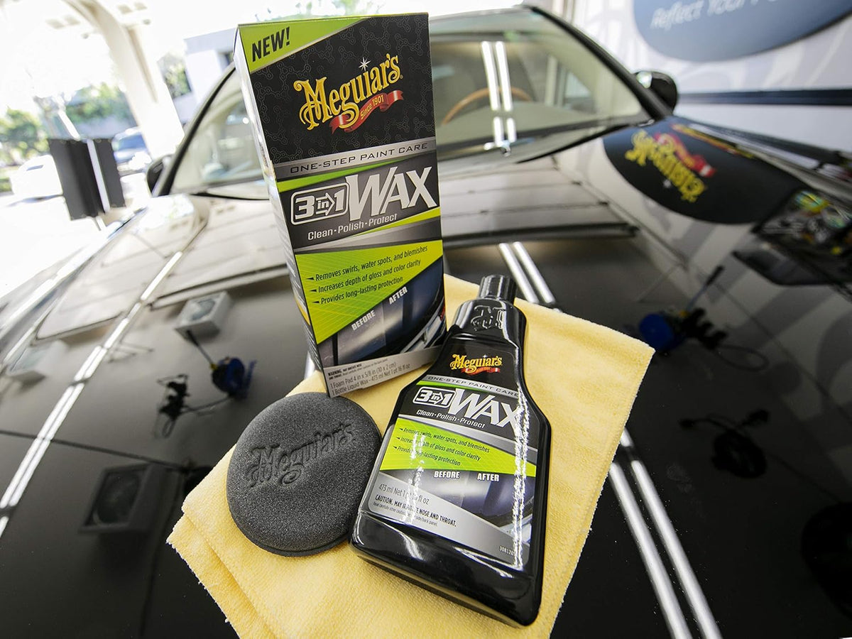 Meguiar's 3-in-1 Wax, Advanced Cleaner Wax that Blends Defect and Scratch Removal with Car Polishing, Keep Your Car Care Simple With an All in One Product, 16 Oz