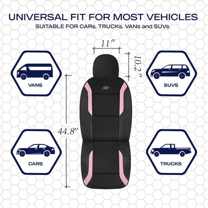 Skechers Memory Foam Seat Covers, Air Cool Mesh Thick Car Seat Covers, Car Seat Covers Front Seats Airbag Compatible, Universal Automotive Comfort for Most Cars, Vans, Trucks, SUV,Black