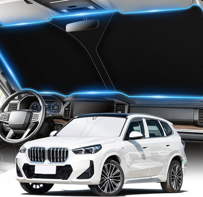 SINGARO 300T Universal Car Windshield Sun Shade, Foldable Reflective for Windshield & Window Shades with Overlapping Design, Car Interior Accessories (55" L x 26.7" W)