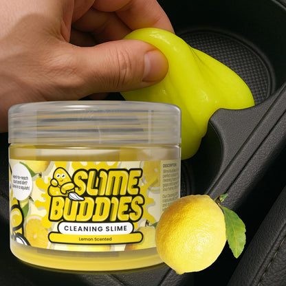 Slime Buddies Car Cleaning Gel Putty - Strawberry Scented Interior Detailing Tool for Cup Holders, Air Vents & Keyboard - Reusable Auto Detailing Accessories - Dust Remover Goop - Gifts for Men Women